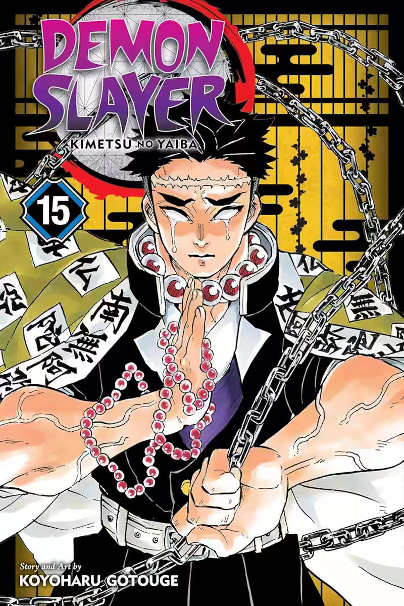 Demon Slayer vol. 15 forside med Gyomei Himejima.