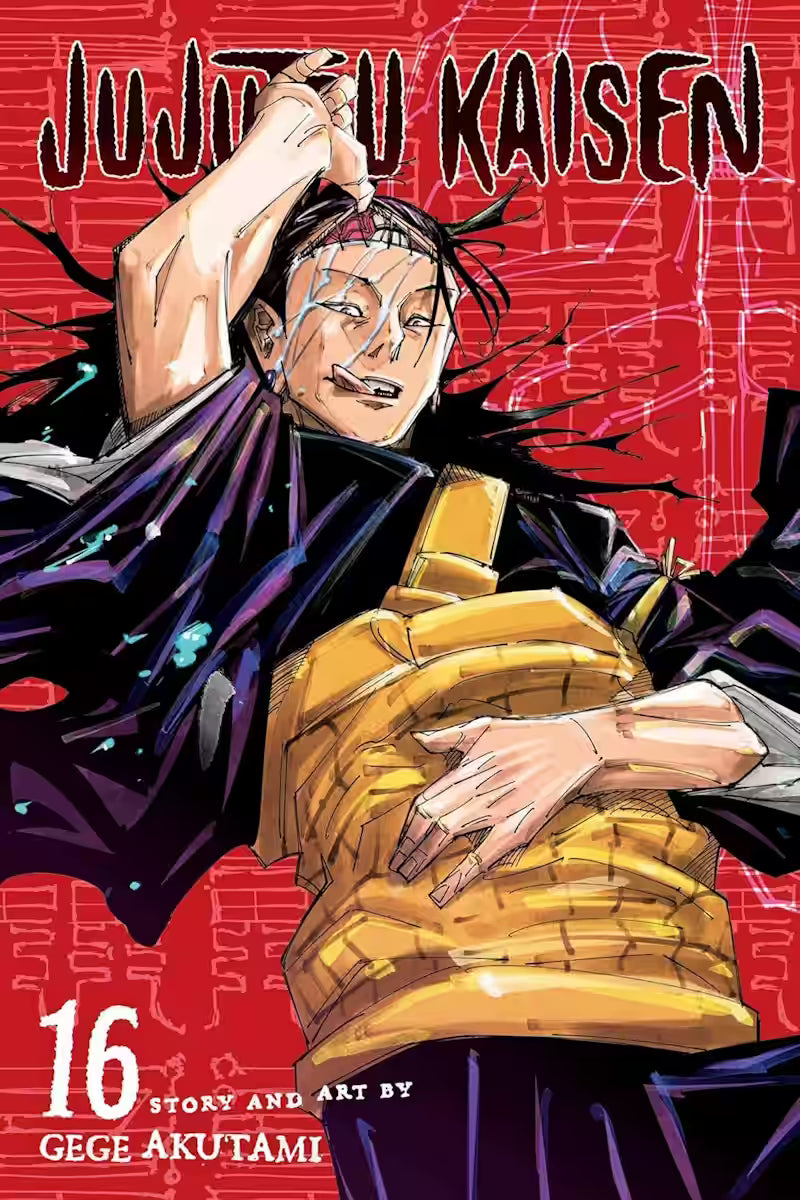 Manga forside til Jujutsu Kaisen bind 16